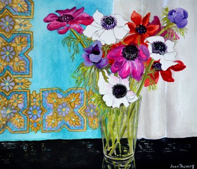 Anemones on a Dark Shelf by Unbekannt Unbekannt